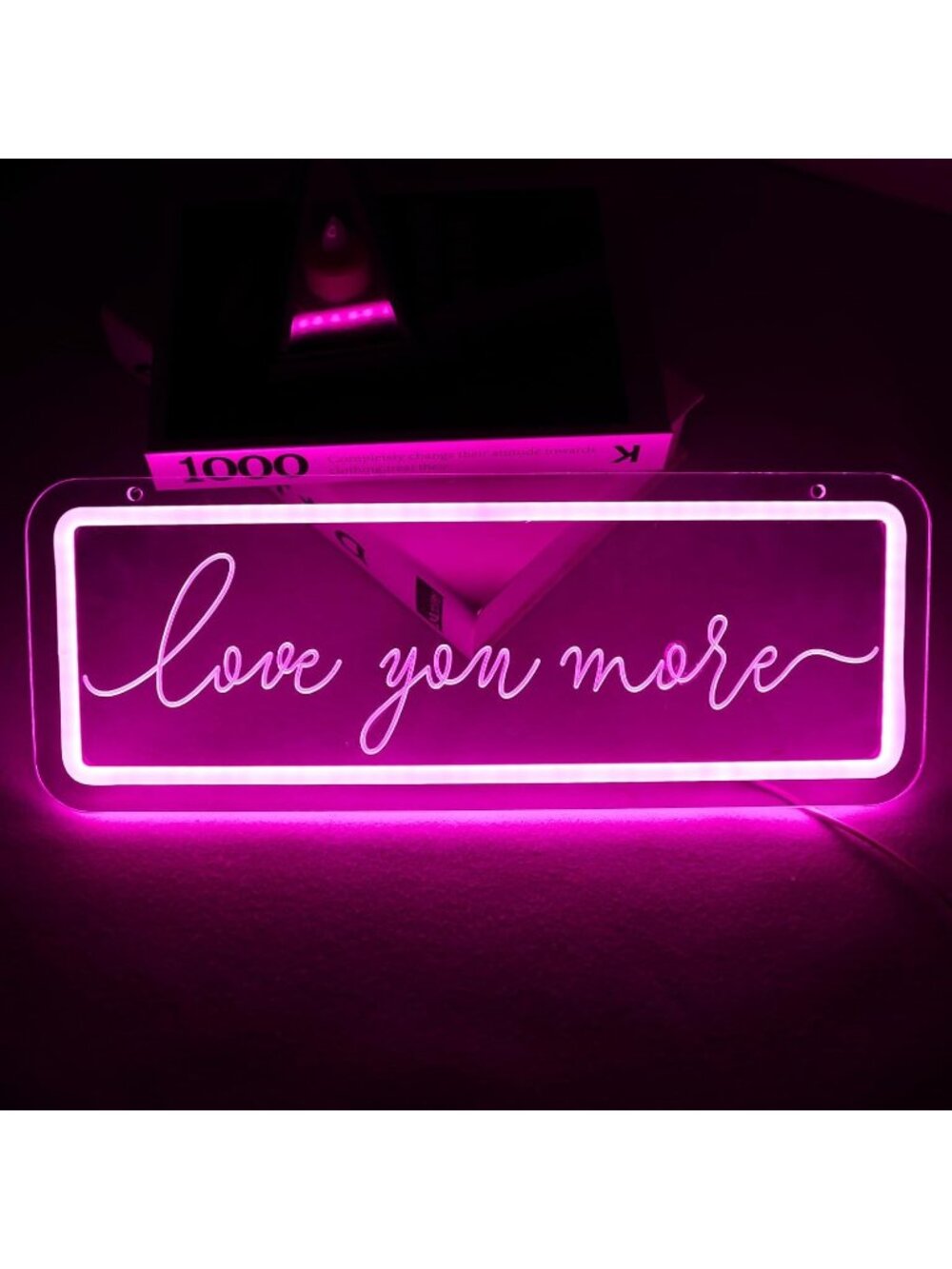 Love You More Neon Sign Pink Dimmable Love You More Led Light Love You More Neon
